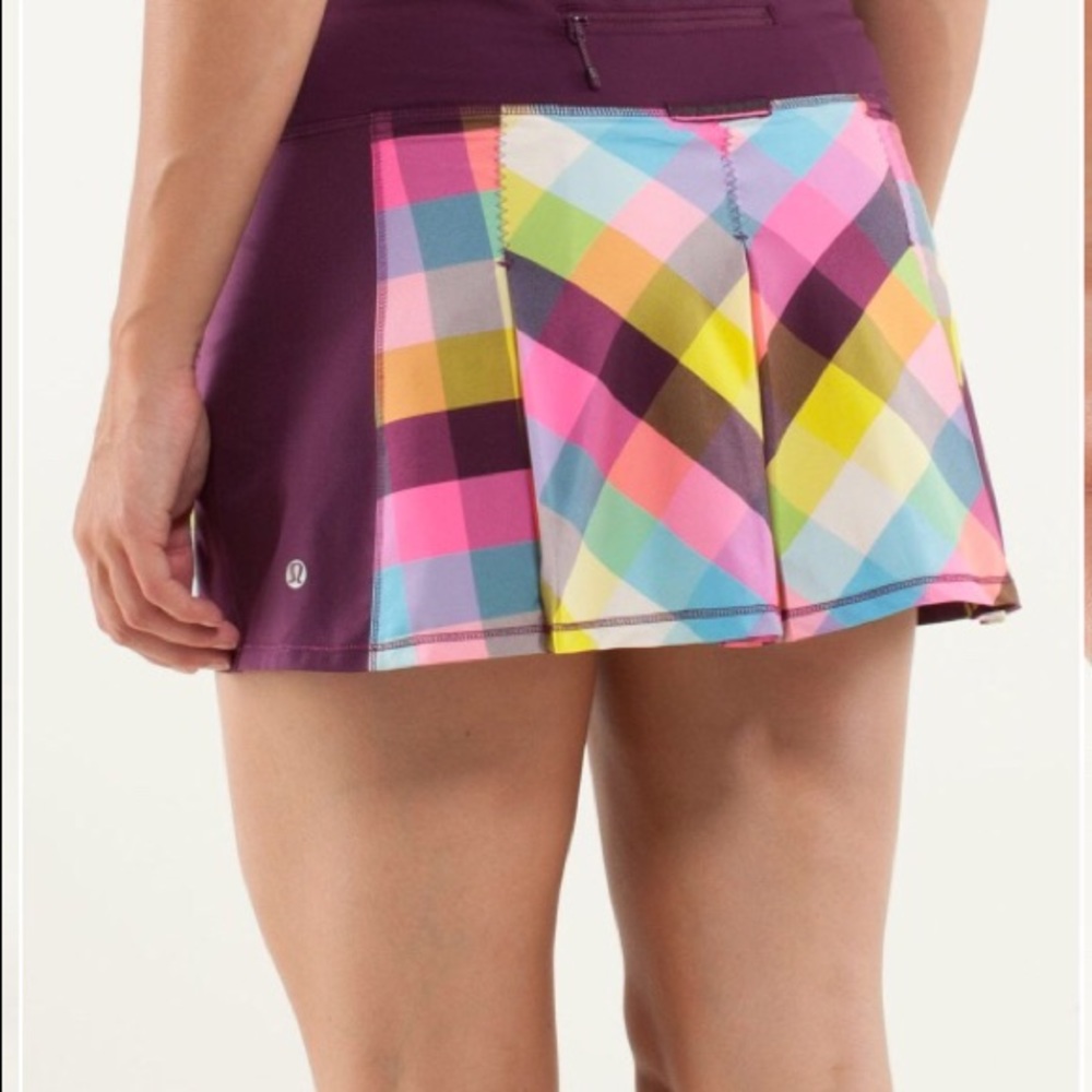 Lululemon Fast Cat Skirt in Sea Check Multi Plum